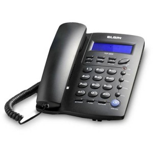 Telefone c/ Fio c/ Identificador de Chamadas, Viva-Voz e Bloqueador - TCF 3000 Preto - Elgin