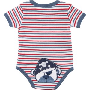 Body Listrada Tip Top Urso Pirata - Azul
