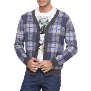 Cardigan Forum Tricot - Preto / Azul